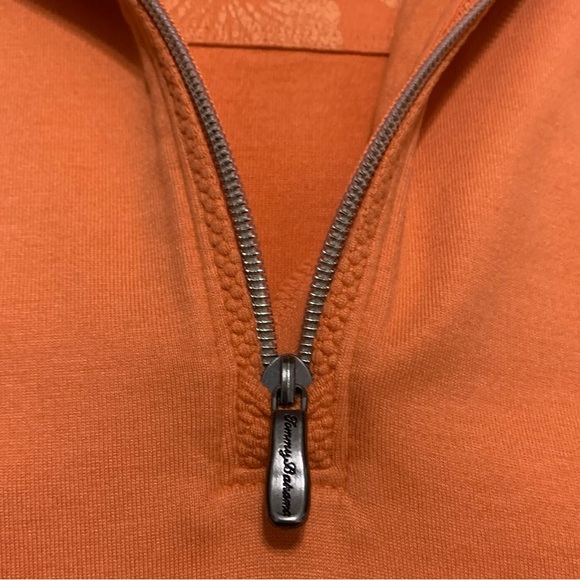 TOMMY BAHAMA 🔹 Men's 1/4 Zip Orange Long Sleeve Pullover Cotton Tee - Size S/P - Picture 10 of 14